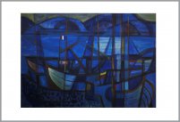 blaue Boote, rueckseitige Signatur 